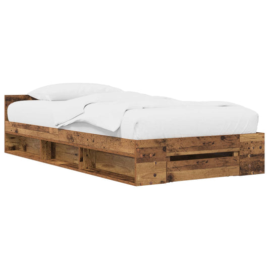 Bed Frame with Storage Old Wood 80 x 200 cm Engineered Wood Bed Frame with Storage Old Wood 80 x 200 cm Engineered Wood