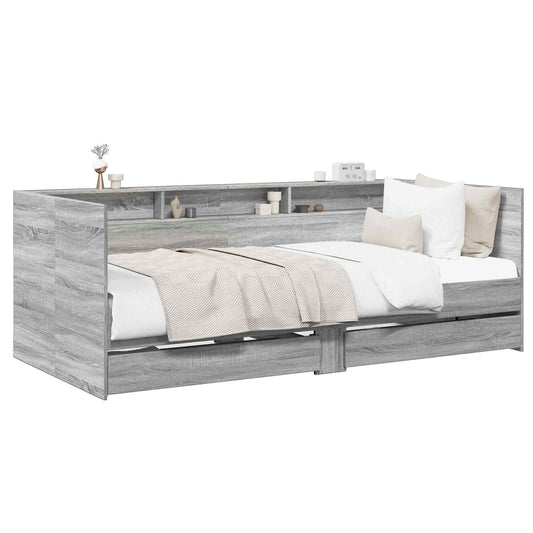 Daybed with Drawer with Shelf Grey Sonoma Engineered Wood Daybed with Drawer with Shelf Grey Sonoma Engineered Wood