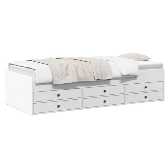 Bed Frame with Storage White 80 x 200 cm Engineered Wood Bed Frame with Storage White 80 x 200 cm Engineered Wood