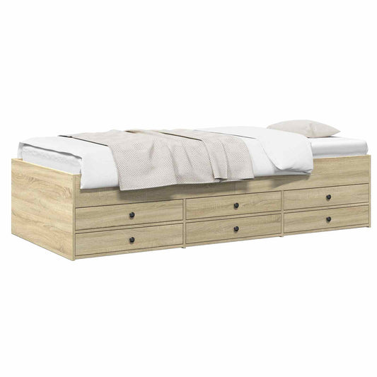 Bed Frame with Storage Sonoma Oak 80 x 200 cm Engineered Wood Bed Frame with Storage Sonoma Oak 80 x 200 cm Engineered Wood