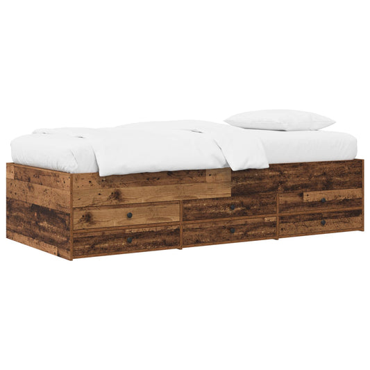 Bed Frame with Storage Old Wood 80 x 200 cm Engineered Wood Bed Frame with Storage Old Wood 80 x 200 cm Engineered Wood