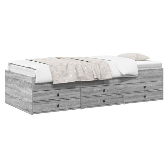 Bed Frame with Storage Grey Sonoma 80 x 200 cm Engineered Wood Bed Frame with Storage Grey Sonoma 80 x 200 cm Engineered Wood