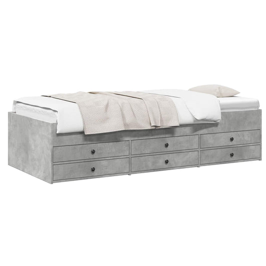 Bed Frame with Storage with Drawer Concrete Grey 80 x 200 cm Bed Frame with Storage with Drawer Concrete Grey 80 x 200 cm