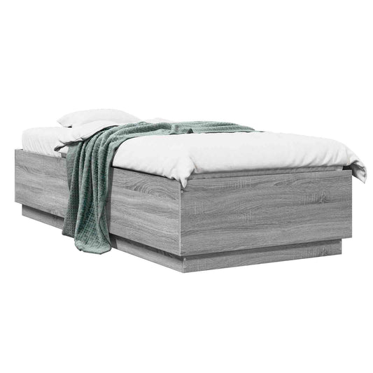 Bed Frame Grey Sonoma 80 x 200 cm Engineered Wood Bed Frame Grey Sonoma 80 x 200 cm Engineered Wood