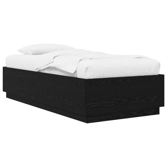 Bed Frame Black Oak 80 x 200 cm Engineered Wood Bed Frame Black Oak 80 x 200 cm Engineered Wood