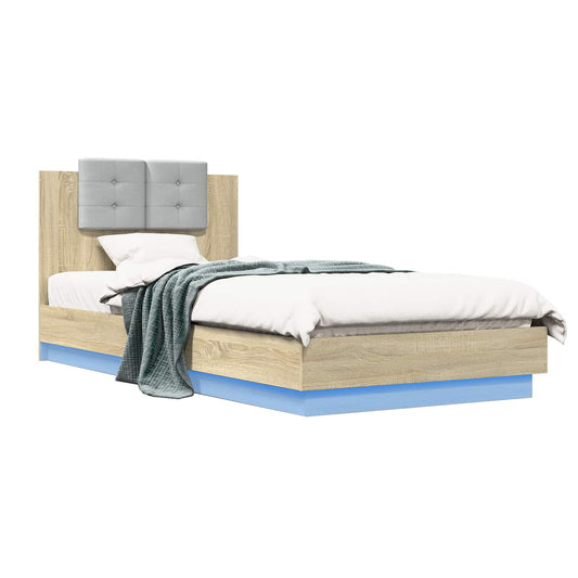 Bed Frame with Headboard Sonoma Oak Engineered Wood Bed Frame with Headboard Sonoma Oak Engineered Wood