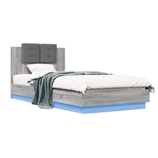 Bed Frame with Headboard Grey Sonoma Engineered Wood Bed Frame with Headboard Grey Sonoma Engineered Wood