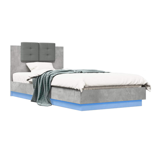 Bed Frame with Headboard Concrete Grey Engineered Wood Bed Frame with Headboard Concrete Grey Engineered Wood