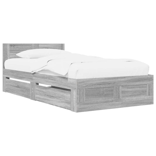 Bed Frame with Drawer 2 pcs Grey Sonoma Engineered Wood Bed Frame with Drawer 2 pcs Grey Sonoma Engineered Wood