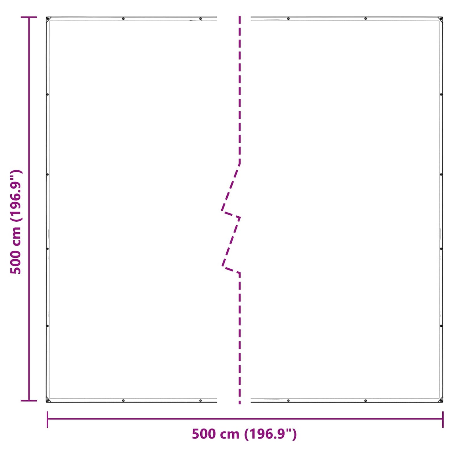 Tarpaulin with Eyelets Transparent 5 x 5 m Polyethylene