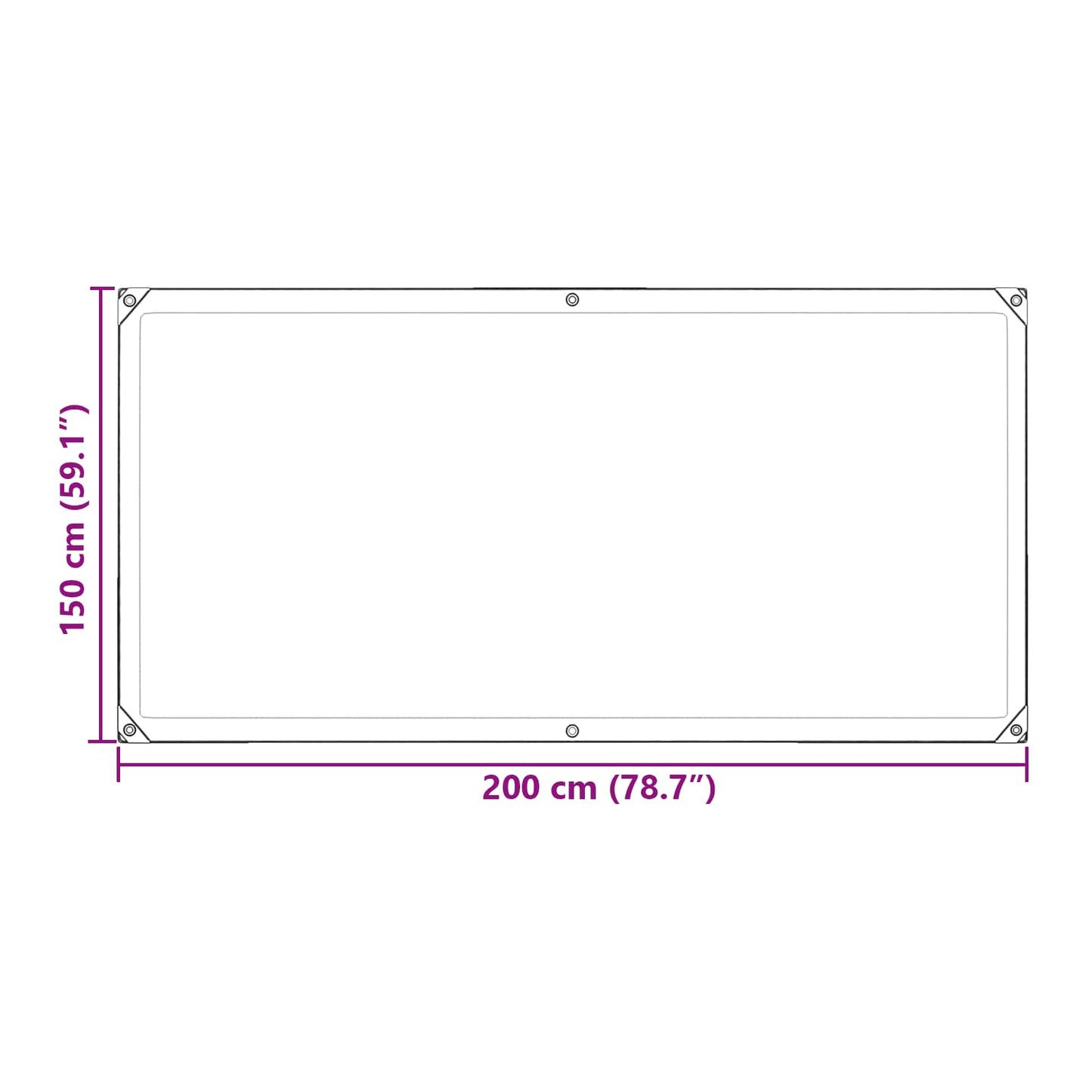 Tarpaulin with Eyelets Transparent 2 x 1.5 m Polyethylene