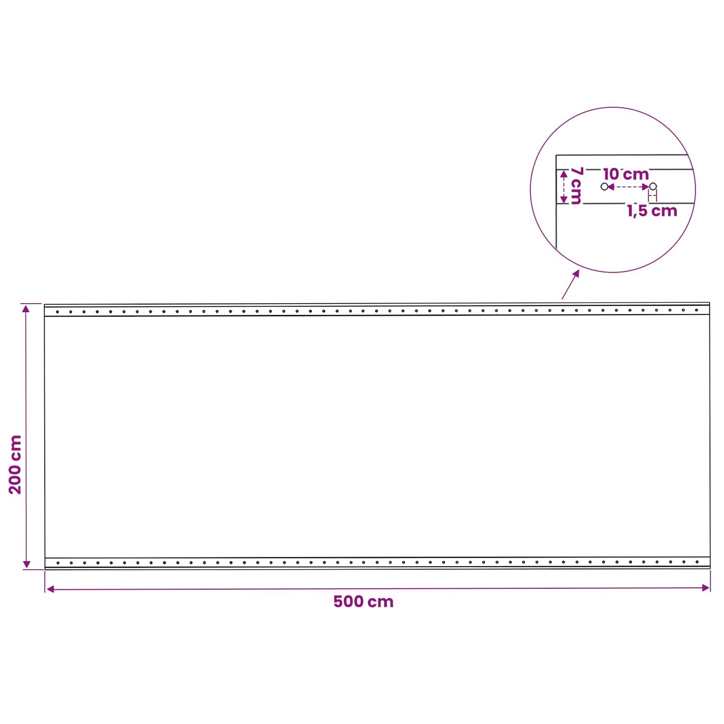 Tarpaulin with Eyelets 2 pcs Green 2 x 5 m 260 gsm PE