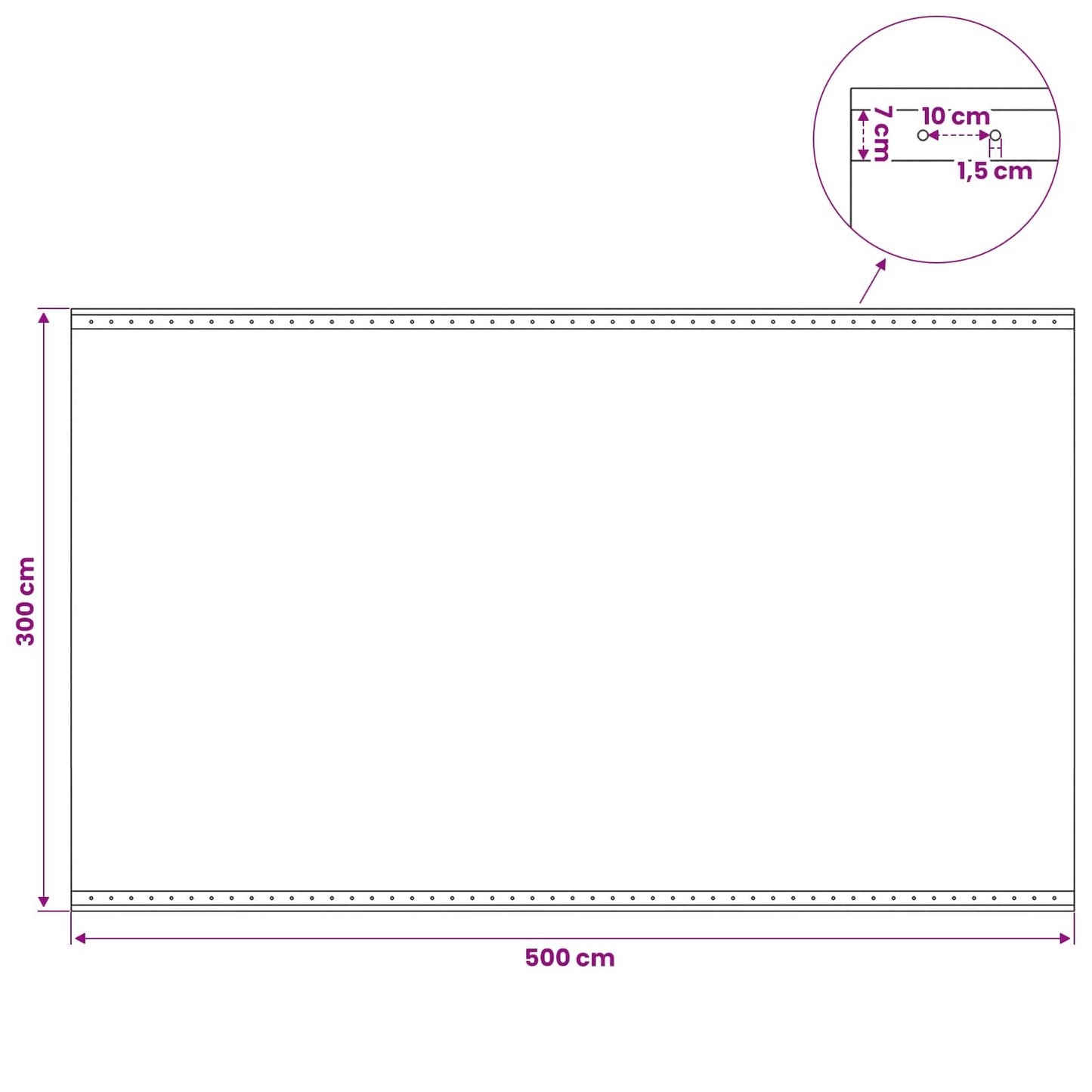Tarpaulin with Eyelets Green 3 x 5 m 260 gsm PE