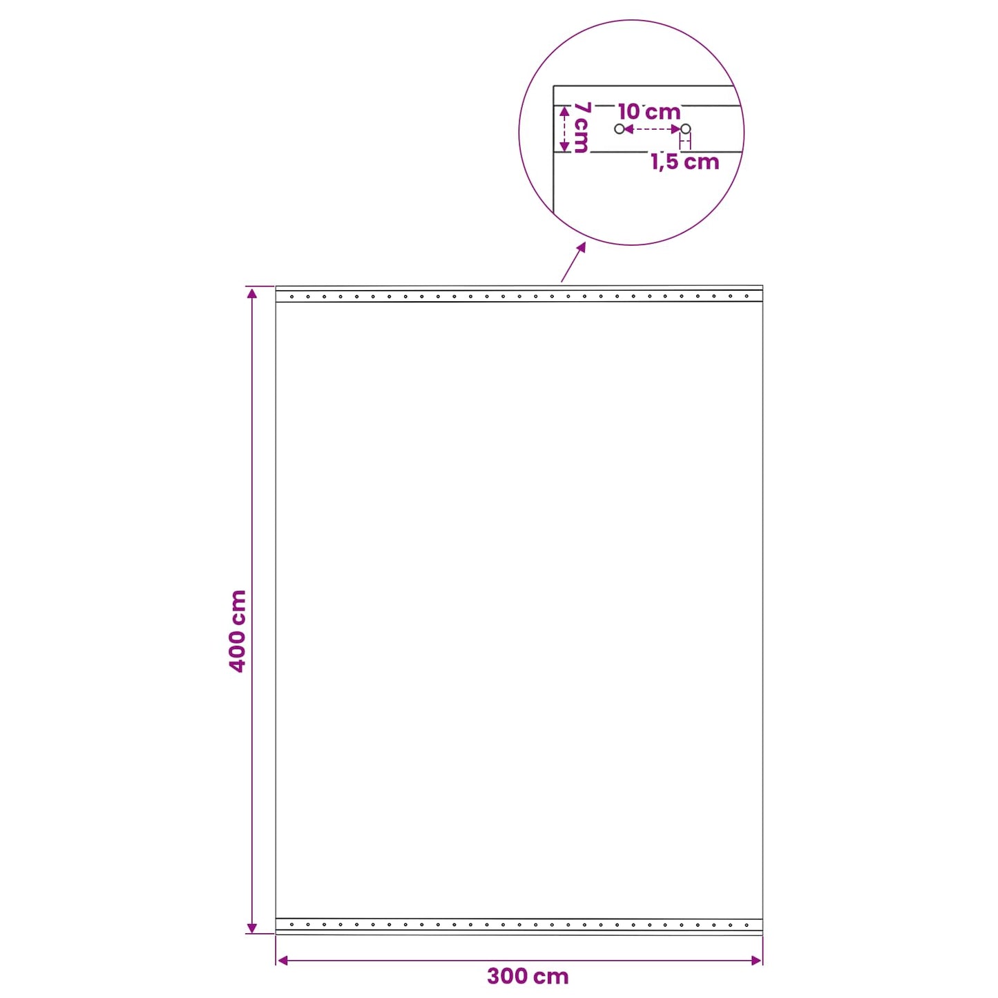 Tarpaulin with Eyelets Green 4 x 3 m 260 gsm PE
