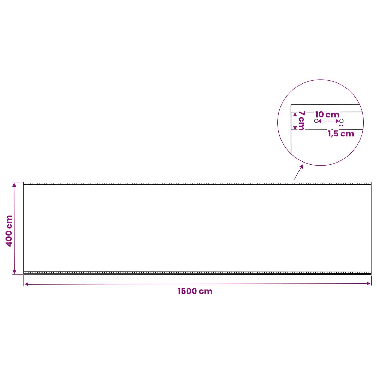 Tarpaulin with Eyelets Green 4 x 15 m 260 gsm PE
