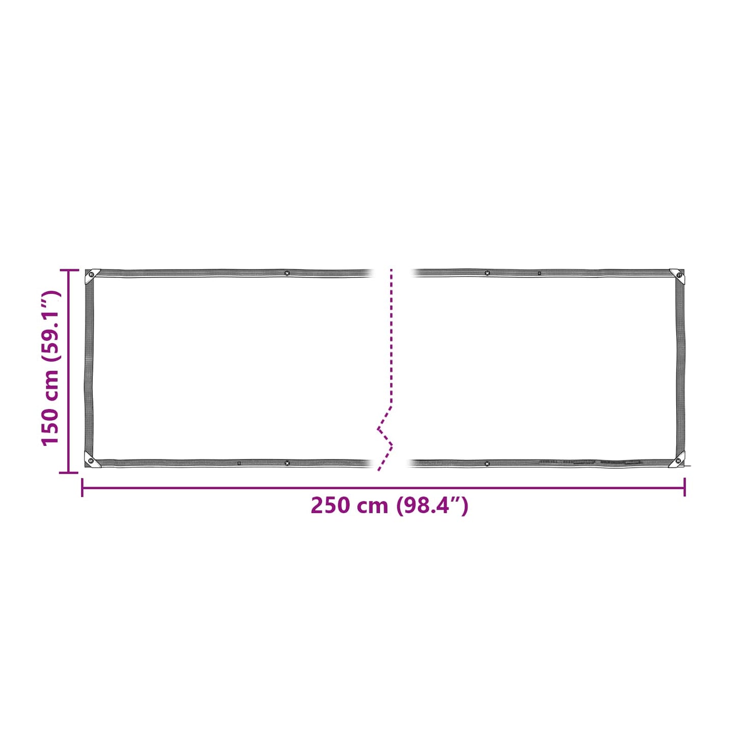 Tarpaulin Transparent 2.5 x 1.5 m PE