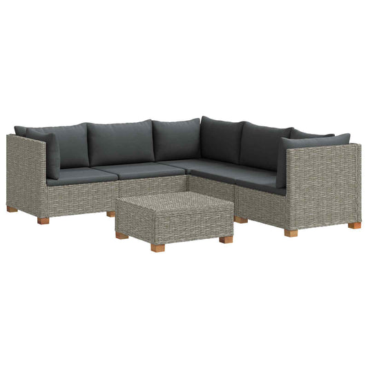 6 pcs Rattan Lounge Set with Cushions GENDT Natural Rattan 6 pcs Rattan Lounge Set with Cushions GENDT Natural Rattan