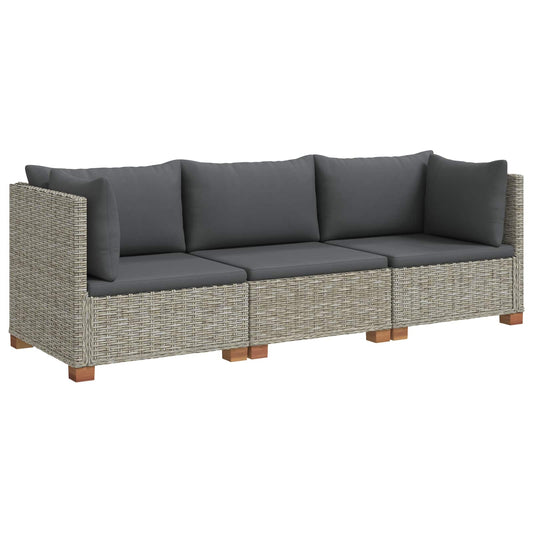 3 pcs Rattan Lounge Set with Cushions GENDT Natural Rattan 3 pcs Rattan Lounge Set with Cushions GENDT Natural Rattan