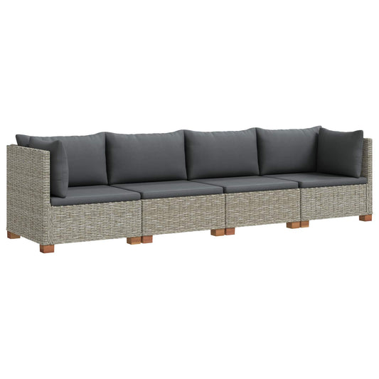 4 pcs Rattan Lounge Set with Cushions GENDT Natural Rattan 4 pcs Rattan Lounge Set with Cushions GENDT Natural Rattan
