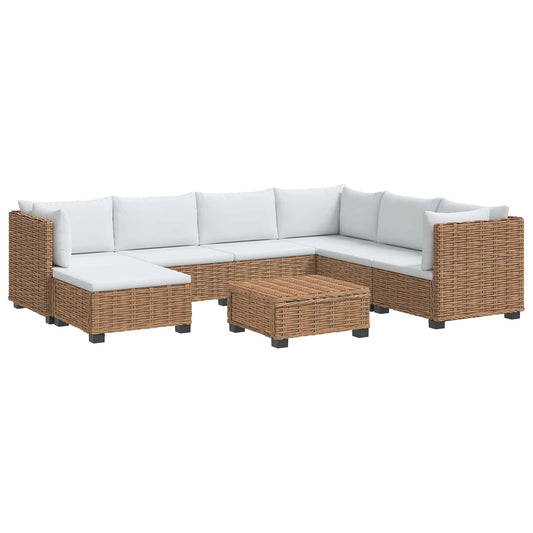 8 pcs Rattan Lounge Set with Cushions GENDT Natural Rattan 8 pcs Rattan Lounge Set with Cushions GENDT Natural Rattan