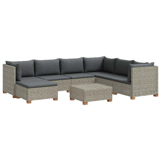 8 pcs Rattan Lounge Set with Cushions GENDT Natural Rattan 8 pcs Rattan Lounge Set with Cushions GENDT Natural Rattan