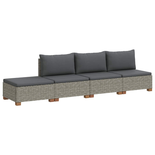 4 pcs Rattan Lounge Set with Cushions GENDT Natural Rattan 4 pcs Rattan Lounge Set with Cushions GENDT Natural Rattan