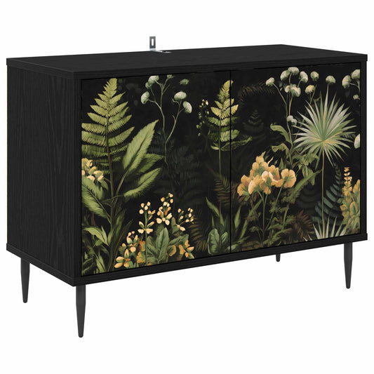 TV Cabinet RHENEN 69 x 33 x 50.5 cm Black Oak Engineered Wood TV Cabinet RHENEN 69 x 33 x 50.5 cm Black Oak Engineered Wood