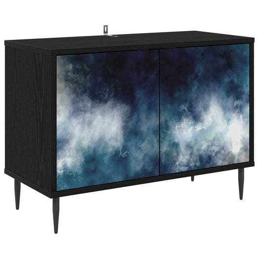 TV Cabinet RAALTE 69 x 33 x 50.5 cm Black Oak Engineered Wood TV Cabinet RAALTE 69 x 33 x 50.5 cm Black Oak Engineered Wood