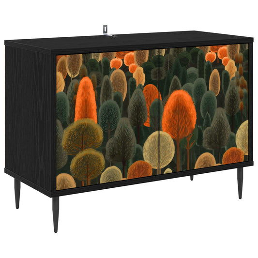 TV Cabinet ZAANDAM 69 x 33 x 50.5 cm Black Oak Engineered Wood TV Cabinet ZAANDAM 69 x 33 x 50.5 cm Black Oak Engineered Wood