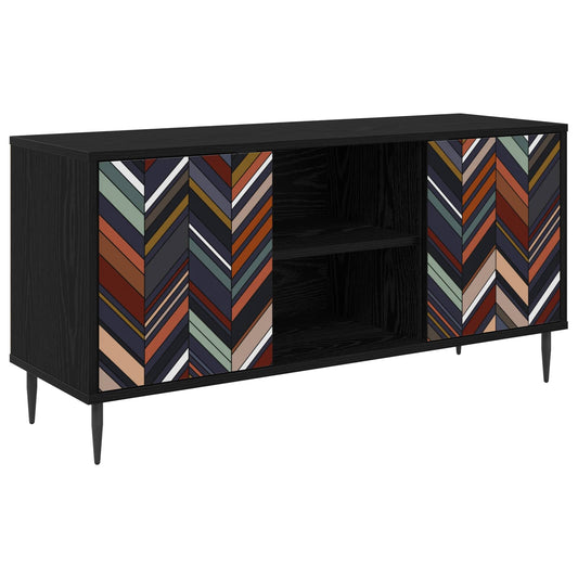 TV Cabinet OMMEN 102 x 33 x 51 cm Black Oak Engineered Wood TV Cabinet OMMEN 102 x 33 x 51 cm Black Oak Engineered Wood