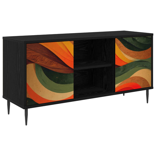 TV Cabinet BONN 102 x 33 x 51 cm Black Oak Engineered Wood TV Cabinet BONN 102 x 33 x 51 cm Black Oak Engineered Wood