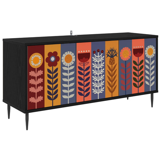 TV Cabinet ESSEN 102 x 33 x 51 cm Black Oak Engineered Wood TV Cabinet ESSEN 102 x 33 x 51 cm Black Oak Engineered Wood