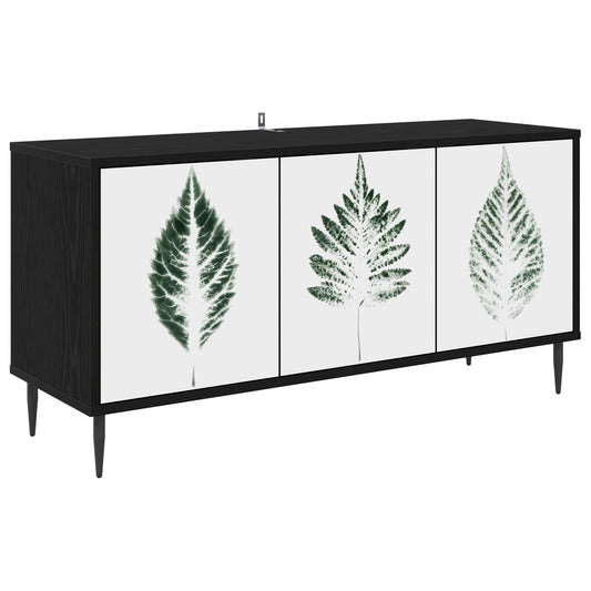 TV Cabinet HANAU 102 x 33 x 51 cm Black Oak Engineered Wood TV Cabinet HANAU 102 x 33 x 51 cm Black Oak Engineered Wood