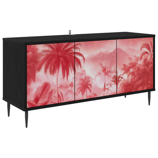 TV Cabinet AACHEN 102 x 33 x 51 cm Black Oak Engineered Wood TV Cabinet AACHEN 102 x 33 x 51 cm Black Oak Engineered Wood