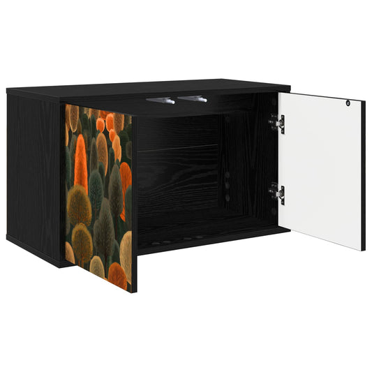 Wall-mounted TV Cabinet ZAANDAM 69 x 33 x 40 cm Black Oak Wall-mounted TV Cabinet ZAANDAM 69 x 33 x 40 cm Black Oak