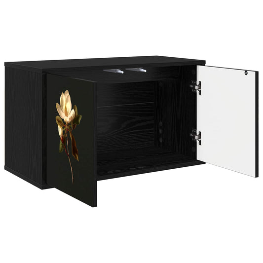 Wall-mounted TV Cabinet BREMEN 69 x 33 x 40 cm Black Oak Wall-mounted TV Cabinet BREMEN 69 x 33 x 40 cm Black Oak