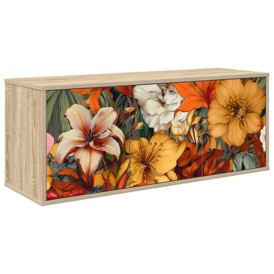 Wall-mounted TV Cabinet GENNEP 102 x 33 x 40 cm Sonoma Oak Wall-mounted TV Cabinet GENNEP 102 x 33 x 40 cm Sonoma Oak
