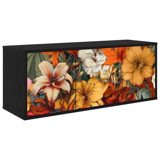 Wall-mounted TV Cabinet GENNEP 102 x 33 x 40 cm Black Oak Wall-mounted TV Cabinet GENNEP 102 x 33 x 40 cm Black Oak