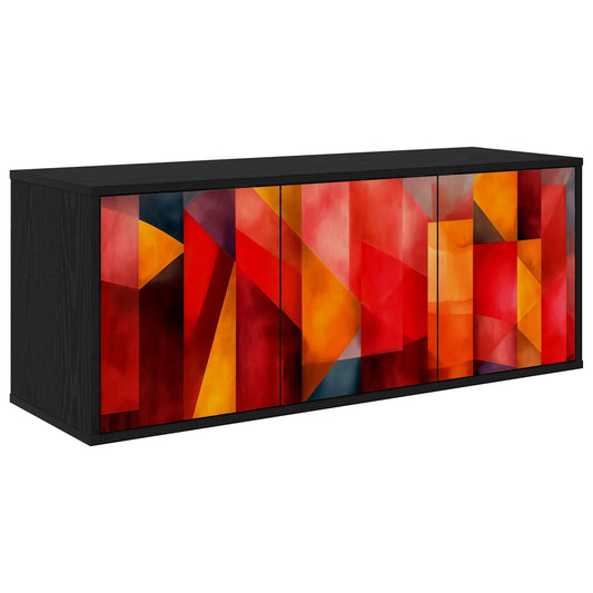 Wall-mounted TV Cabinet HEESCH 102 x 33 x 40 cm Black Oak Wall-mounted TV Cabinet HEESCH 102 x 33 x 40 cm Black Oak