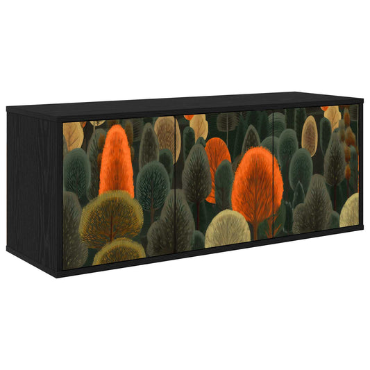 Wall-mounted TV Cabinet ZAANDAM 102 x 33 x 40 cm Black Oak Wall-mounted TV Cabinet ZAANDAM 102 x 33 x 40 cm Black Oak