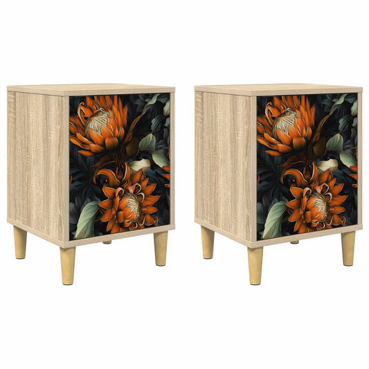 Bedside Cabinet LOCHEM 2 pcs Sonoma Oak 36 x 33 x 50 cm Bedside Cabinet LOCHEM 2 pcs Sonoma Oak 36 x 33 x 50 cm