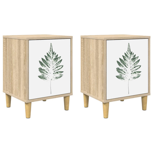 Bedside Cabinet HANAU 2 pcs Sonoma Oak 36 x 33 x 50 cm Bedside Cabinet HANAU 2 pcs Sonoma Oak 36 x 33 x 50 cm