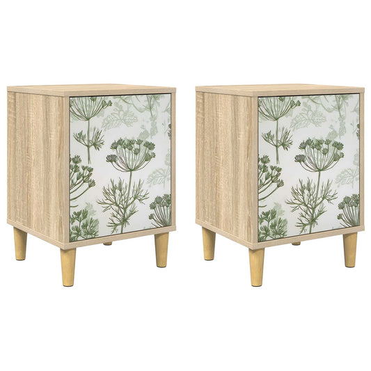 Bedside Cabinet GOTHA 2 pcs Sonoma Oak 36 x 33 x 50 cm Bedside Cabinet GOTHA 2 pcs Sonoma Oak 36 x 33 x 50 cm