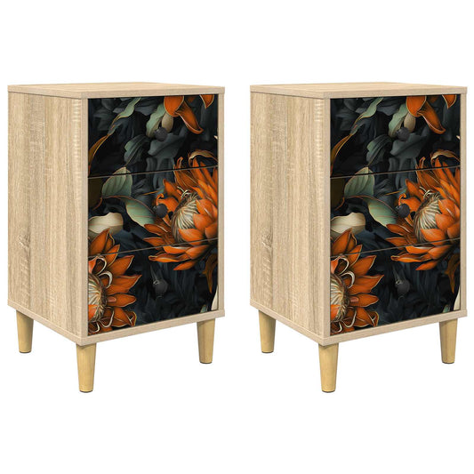 Bedside Cabinet LOCHEM 2 pcs Sonoma Oak 36 x 33 x 60 cm Bedside Cabinet LOCHEM 2 pcs Sonoma Oak 36 x 33 x 60 cm