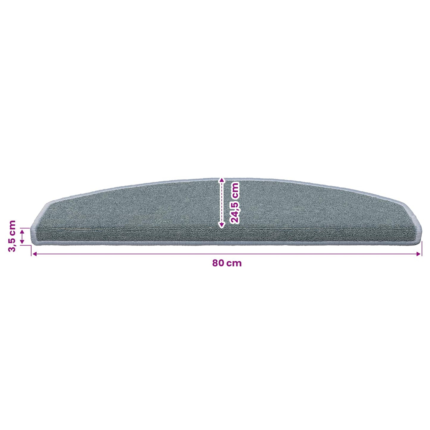 Self-adhesive Stair Mats 15 pcs Sea Blue 80 x 24.5 x 3.5 cm
