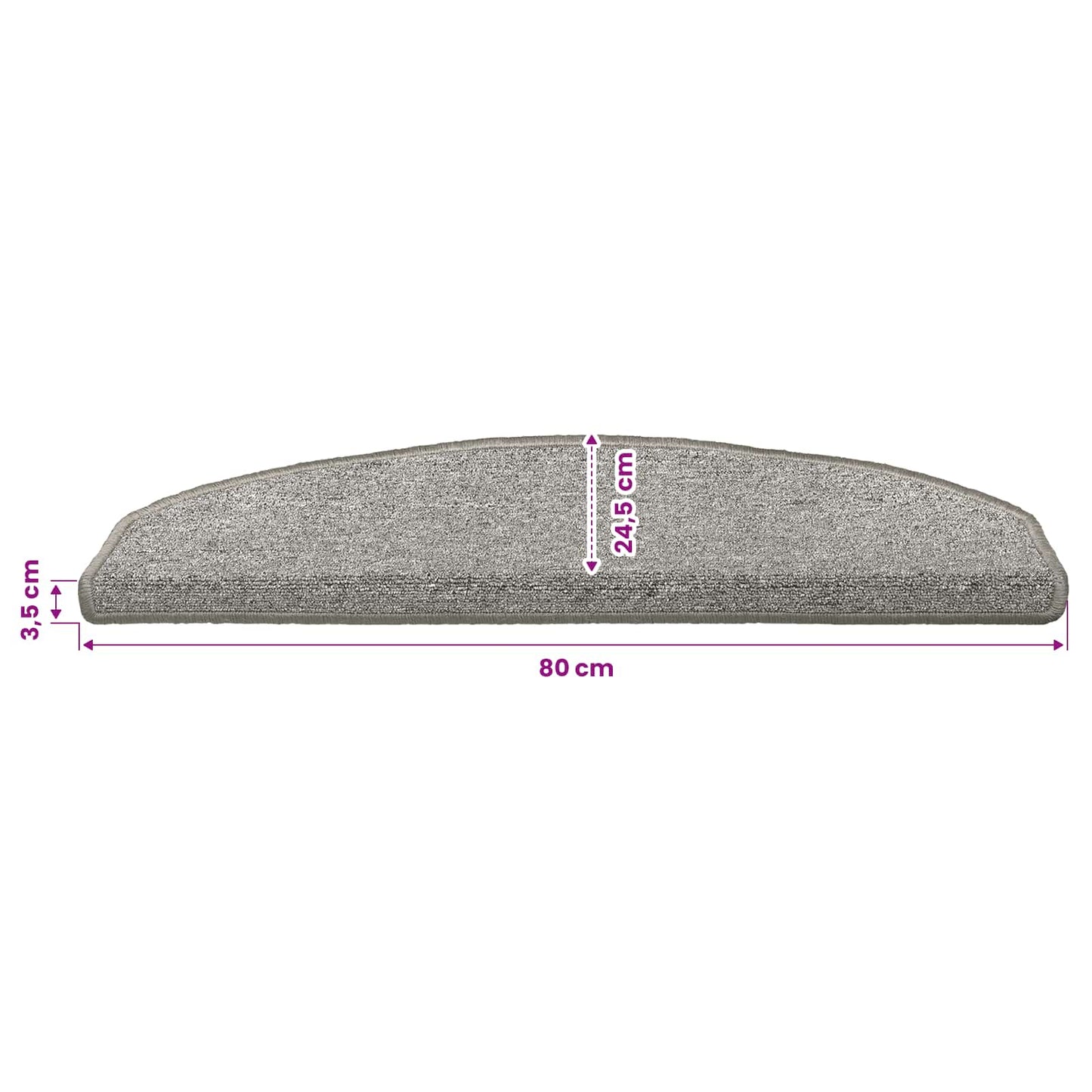 Self-adhesive Stair Mats 15 pcs Light Grey 80 x 24.5 x 3.5 cm