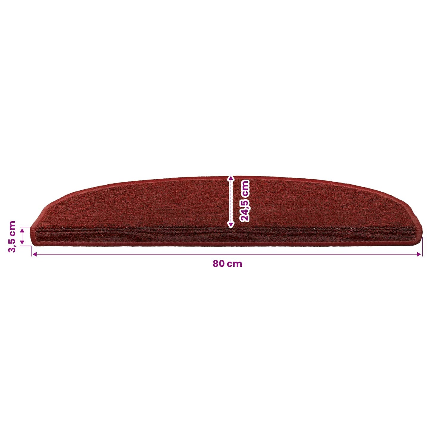 Self-adhesive Stair Mats 15 pcs Bordeaux Red 80 x 24.5 x 3.5 cm