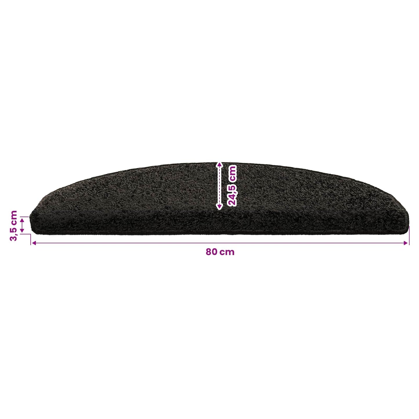 Self-adhesive Stair Mats 15 pcs Anthracite 80 x 24.5 x 3.5 cm