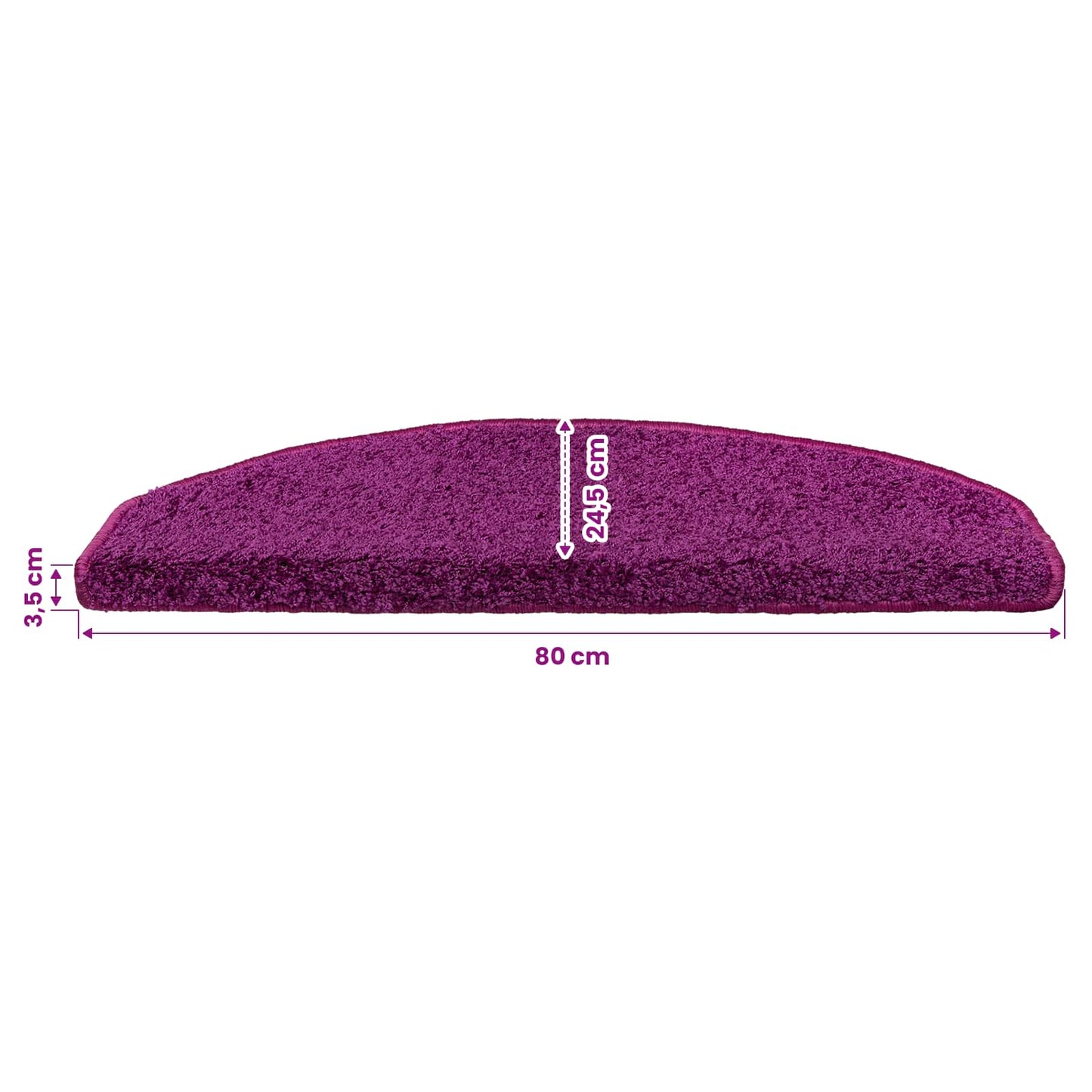 Self-adhesive Stair Mats 15 pcs Violet 80 x 24.5 x 3.5 cm