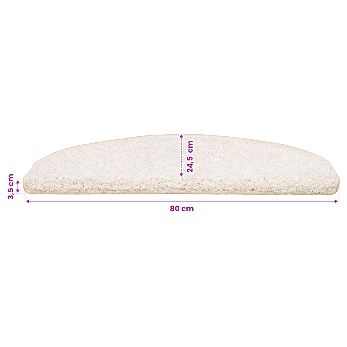 Self-adhesive Stair Mats 15 pcs White 80 x 24.5 x 3.5 cm